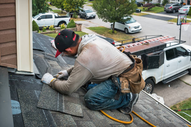Professional Roof Replacement technician working in Emington, IL